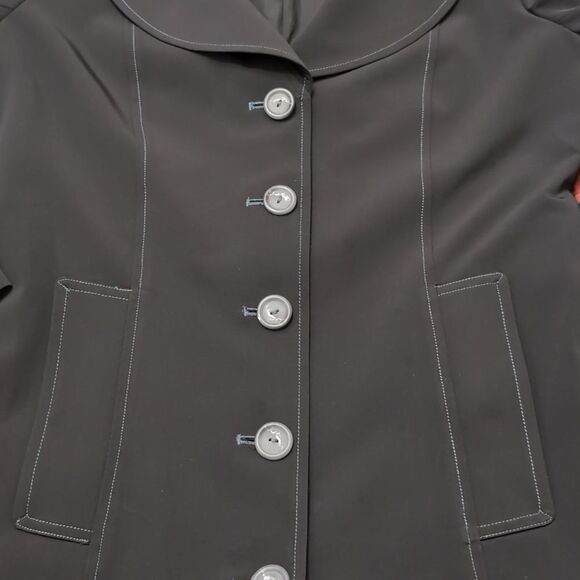 Wanko timeless trench black whitestich accent trench coat size s EUR size 36 - Picture 12 of 12